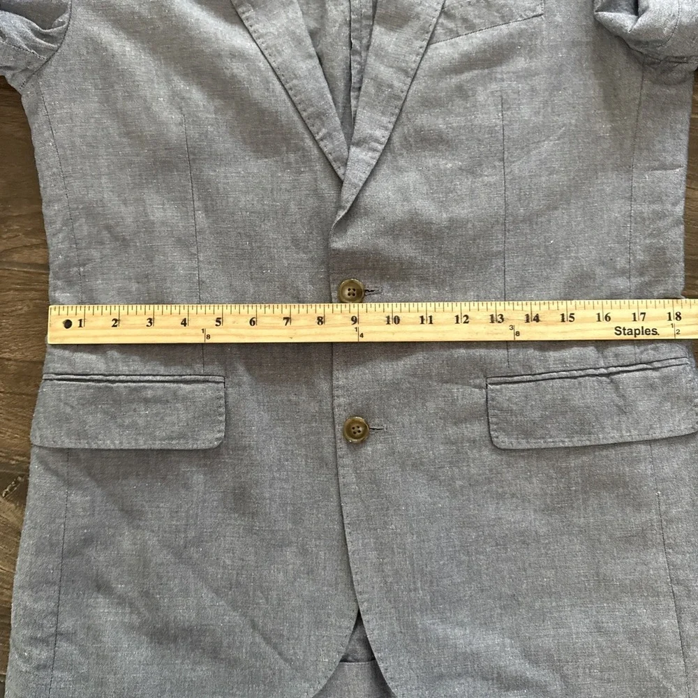 J.Crew Ludlow Baird McNutt Irish Linen Sport Coat 38R Blue Blazer Unstructured